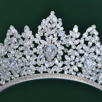Diadème de luxe en cristal AB, couronne baroque, bijoux de cheveux de mariage, diadème pour princesse, pour anniversaire, couronne en cristal