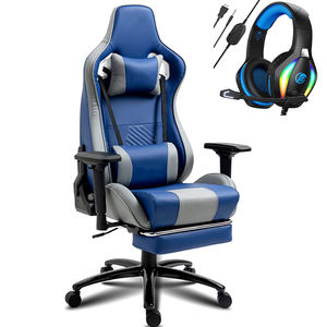 Silla Gamer balap kursi Gaming, kursi komputer desain ergonomis kulit PU dengan sandaran kaki - Product Image 1