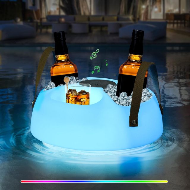 New Design Pool Speaker IP66 Waterproof Speaker Can Floating on Swimming Pool With Light and Ice Bucket Party Use