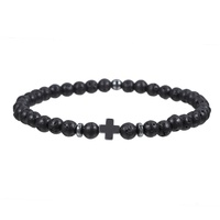 Breloques élastiques en pierre naturelle de 4 mm (lave, turquoise, pierre de galbette noire) pour bracelets, accessoires de mode pour couples