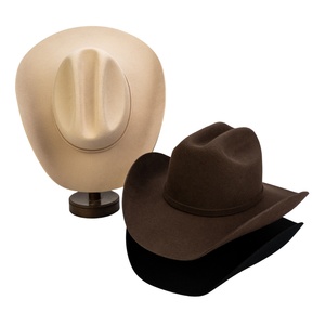 Huayihats RTS Sombrero de Vaquero Unisex de Fieltro 100% Lana Australiana con Corona de Vaquero y Ala Ancha - Estilo Occidental Negro/Marrón/Beige - Product Image 2