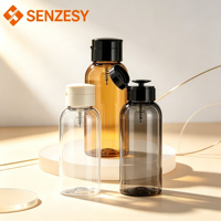 Botol Toner PET Silinder Kosong SENZESY 150ml dengan Cetak Sablon dan Tutup Flip Top untuk Kemasan Lotion, Sampo, Sabun Mandi, dan Kosmetik