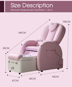 Silla moderna de lujo para salón de uñas y pedicura, silla eléctrica para masaje de pies rosas, silla de Spa, lavabo de cerámica, espalda reclinable, belleza, cuidado Personal - Product Image 3