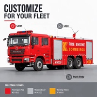 Camion de lutte contre les incendies de marque SHACMAN 6x4 340HP avec système double eau et poudre sèche CB10/60, pompe de suppression d'incendie d'urgence