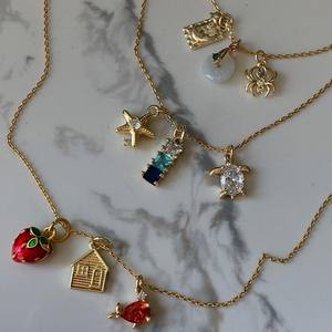 วันวาเลนไทน์เพทายหรูหรา DIY หัวใจผลไม้สร้อยคอสร้อยข้อมือหัวใจเ<span class=keywords><strong>ช</strong></span>อร์<span class=keywords><strong>รี</strong></span>่ทองจี้และเสน่ห์เครื่องประดับขายส่ง - Product Image 4