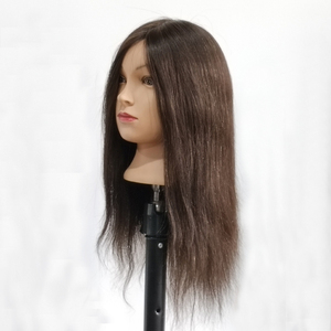 Tête de mannequin d'entraînement professionnelle pour <span class=keywords><strong>coiffure</strong></span>, avec cheveux Remy féminins, pour la pratique de la coupe et du coiffage - Product Image 4