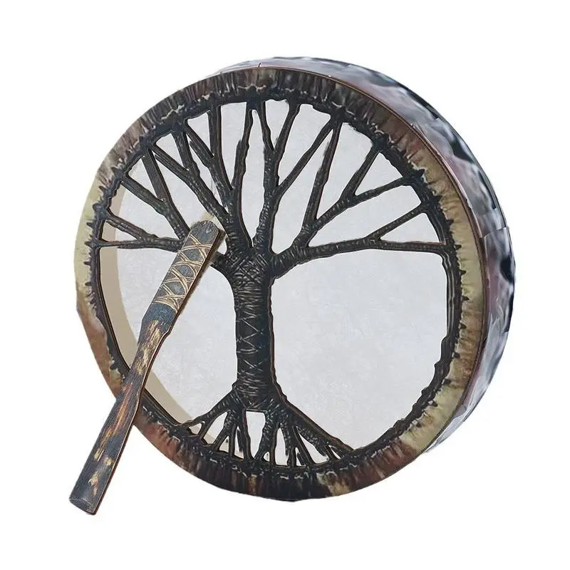 Hot Sell Shaman Drum The Tree Of Life Slinger Drumoppervlak Sjamaan Siberia Veganist Handgemaakte Sjamaan Drum Percussie-Instrument