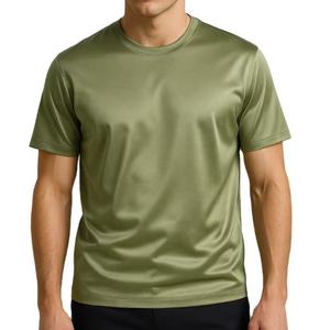 T-shirt da <span class=keywords><strong>uomo</strong></span> di lusso all'ingrosso in cotone Pima premium lucido, tinta unita, mercerizzato, vestibilità <span class=keywords><strong>slim</strong></span> per affari e tempo libero - Product Image 3