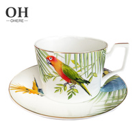 Ensemble tasse à café et soucoupe en porcelaine fine, style européen, pour la maison, le café et le restaurant