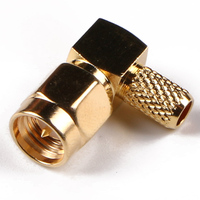 Raynool Precio de fábrica Conector coaxial RF 50 Ohm SMA Macho Conector de ángulo recto para cable RG316 RG58