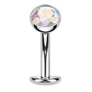 <span class=keywords><strong>Piercing</strong></span> all'<span class=keywords><strong>Ombelico</strong></span> in Titanio ASTM F136 con Zirconi Placcati <span class=keywords><strong>Argento</strong></span>/Oro, Anello per <span class=keywords><strong>Ombelico</strong></span> con Perline Fluttuanti e Incastonatura a Grappolo Senza Filettatura - Product Image 5