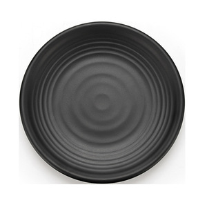 A5 <b>melamine</b> black frosted round <b>plate</b>, Japanese and Korean style imitation porcelain barbecue <b>plate</b>, plastic cold dish <b>plate</b>, - Product Image 3