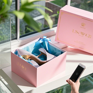 Luxury Recyclable Folding Flap Closure Paper <strong>Boxes</strong> Custom <strong>Pink</strong> <strong>Gifts</strong> Box Matt Lamination Logo for Clothing Wedding Socks - Product Image 4