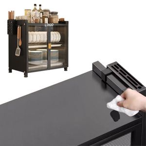 Mueble de Almacenamiento de Platos Personalizado, Resistente, de Acero, Plegable, de 2 Niveles, Organizador de Platos para Secar en la Cocina - Product Image 3