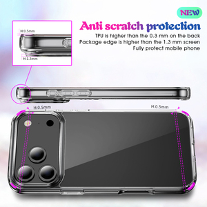 <span class=keywords><strong>Coque</strong></span> de protection hybride antichoc en PC rigide pour <span class=keywords><strong>iPhone</strong></span> 17 Pro 16E 15 14 Plus 17 Air 13 12 <span class=keywords><strong>11</strong></span> Pro Max, <span class=keywords><strong>coque</strong></span> de téléphone <span class=keywords><strong>transparente</strong></span> fine en TPU souple - Product Image 6