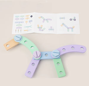 Boîte à <span class=keywords><strong>outils</strong></span> en <span class=keywords><strong>bois</strong></span> pour exercices de motricité fine des mains des bébés, formation éducative, assemblage créatif de vis et d'écrous, boîte à <span class=keywords><strong>outils</strong></span> pour enfants, garçons et filles - Product Image 5