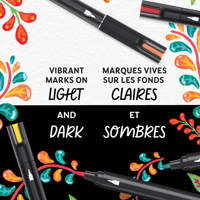 Nouveau design – Lot de 12 marqueurs acryliques à pointe pinceau, couleurs assorties, pour peinture sur roche, graffiti et pierre