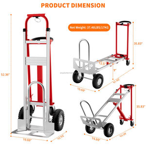 Carretilla de Mano de Aluminio, Plataforma de <span class=keywords><strong>Transporte</strong></span> Industrial Resistente para <span class=keywords><strong>Transporte</strong></span> <span class=keywords><strong>y</strong></span> <span class=keywords><strong>Mudanza</strong></span> en el Hogar <span class=keywords><strong>y</strong></span> Almacenes - Product Image 4