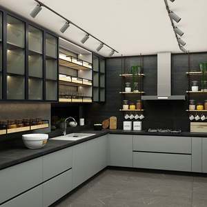 SANTOPOVA Cuisine moderne de style européen de luxe, unités de cuisine personnalisées, armoires murales modernes, armoires murales personnalisées - Product Image 4
