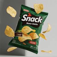 100g 500g sac de joint arrière imprimé personnalisé de qualité alimentaire croustilles collations soufflées sac d'emballage étanche à l'humidité