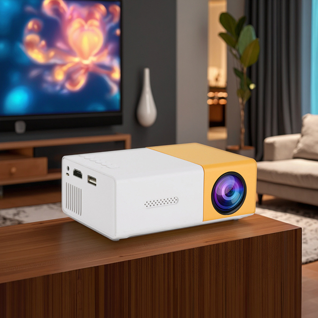 JUNUO New Hot Selling Mini YG300 Smart Projector Multimedia Projector Mini Portable Home LCD Pocket Gift Mini Projectors