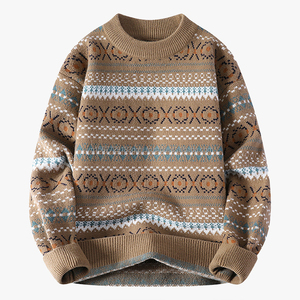 Pull Jacquard Haut de Gamme Style Décontracté pour Homme, Col Rond, Chemise Tricotée pour le Quotidien, Collection Automne Hiver 2026, Sous-vêtement Pullover - Product Image 1