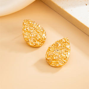 Charmes géométrie Texture goutte d'eau boucles d'oreilles pour femmes à la mode dame fines boucles d'oreilles vêtements quotidiens accessoires mode bijoux cadeau - Product Image 4