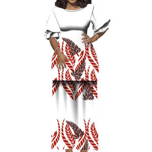Set Puletasi Samoa Desain Tribal Polinesia Lengan Petal Kustom Grosir Baru Ukuran Besar Wanita 2 Potong Set Pakaian Gaun - Product Image 3