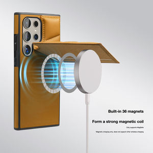 Funda de Cuero PU Magnética de Lujo para Negocios, Diseño Resistente a Impactos, Soporte Invisible, Porta Tarjetas - Product Image 3