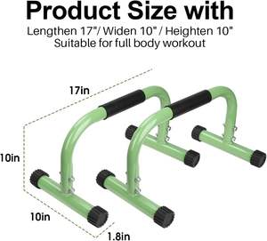 Barre de poussée, barres parallèles de calisthenics robustes en acier de 14 pouces de haut pour L-Sit, Dips - Product Image 6