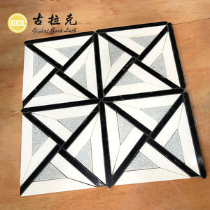 Mosaico de Mármol Azul <span class=keywords><strong>Celeste</strong></span> con Blanco y Negro en Forma Cuadrada Clásica para Diseño de Interiores de Restaurantes y Tiendas - Product Image 3