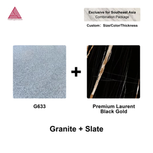 东南亚独家组合优惠套餐 Rustic G633 深灰色花岗岩地砖，适用于花园景观和露台铺路设计 - Product Image 1