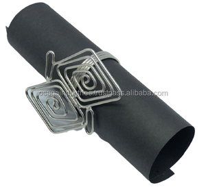 Porte-serviettes en nickel plaqué, anneau de TABLE décoratif, 1 pièce, DESIGN fantaisie, en fer, offre spéciale - Product Image 1