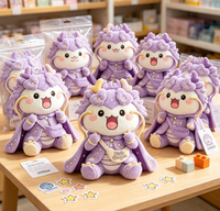 Boneka Plush Kustom Naga Kecil Bintang Ungu Desain Kustom OEM ODM Untuk Hadiah Boneka Plush Kustom