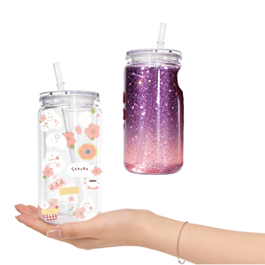 Gobelets en plastique de voyage anti-fuite de 16 oz, lot de 50, avec couvercle transparent et paille, en forme de canette de bière – Nouveauté très demandée - Product Image 1