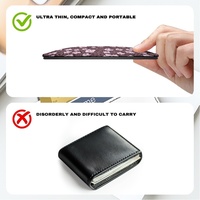 Porte-cartes de luxe en cuir PU mince personnalisé à imprimé léopard avec fleurs d'hibiscus hawaïen à bas prix