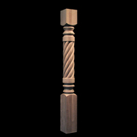 Colonne de poteau d'escalier moderne en bois massif de luxe, décorative et sculptée, avec finition peignable