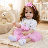Poupée Bébé Réaliste 22 Pouces en Silicone Souple et Vinyle, Enregistrement de Conversations Multilingues, Cadeau d'Anniversaire pour Fille, Personnalisable