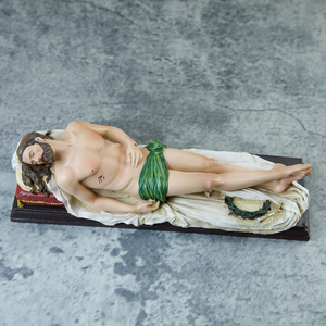 Vente en gros d'usine de statues religieuses catholiques en résine, figurines de tête méditante, articles de statues, cadeaux chrétiens, Jésus mort - Product Image 1
