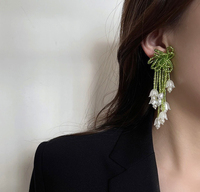 Vente en gros de boucles d'oreilles à franges perlées en argent sterling 925 à la mode directe