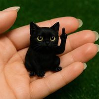 Patung Hewan Jari Tengah Mini yang Lucu, Patung Hewan Jari Tengah dari Resin untuk Dekorasi Meja Kantor dan Mobil, Hadiah Humor Lucu