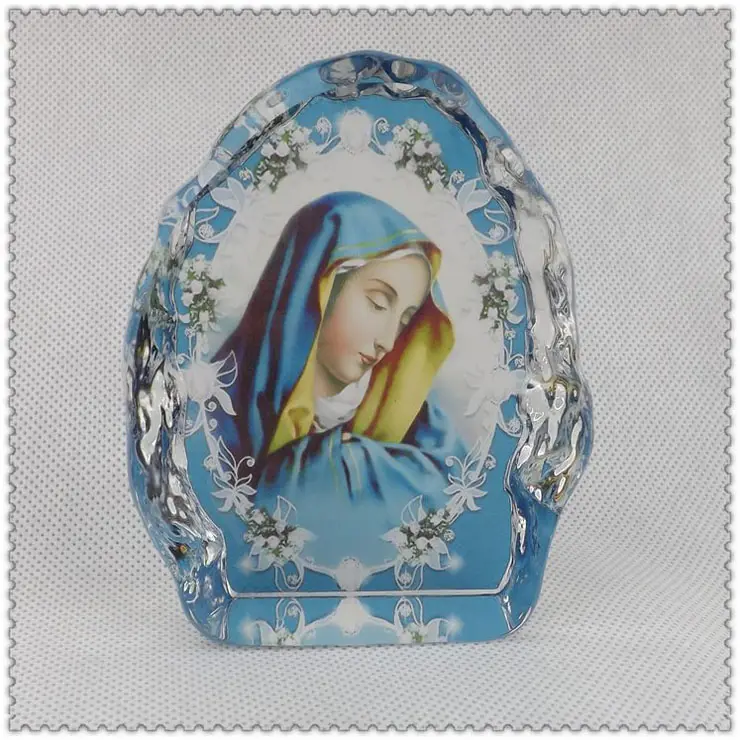 Vetro vergine Mary christian cristallo mh-g0354 battesimo regalo