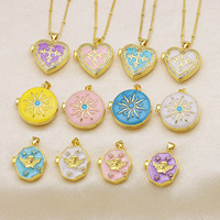 Boîte à pendentif photo en forme de cœur, cœur pêche, cœur étoilé, style mode, luxe léger, effet goutte d'huile, pour vente en gros