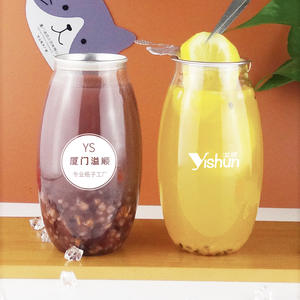 Personalizzabile per la plastica trasparente per animali domestici Soda e lattine di succo di 500ml di capacità facile aprire coperchi in alluminio per uso alimentare usa e getta Pop lattine Logo - Product Image 2