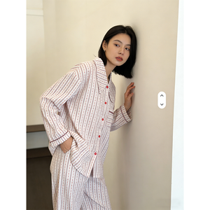 <span class=keywords><strong>Pyjama</strong></span> en tricot à manches longues décontracté respirant pour femmes coréennes, costume de printemps et d'automne, petite <span class=keywords><strong>fille</strong></span> fraîche et douce, vêtements de maison - Product Image 1