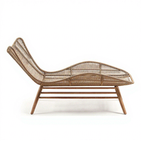 Lit et chaise longues d'extérieur en teck, design nordique, avec structure mobile en alliage d'aluminium, Guangdong, pour cour, balcon, piscine, villa