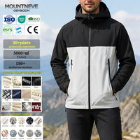 Veste Softshell à Capuche pour Homme, Col Montant, Blocs de Couleurs, Fermeture Éclair Bidirectionnelle, Poches Zippées, Ourlet à Cordon de Serrage, Poignets Ajustables, Extérieur, Personnalisation Usine