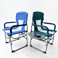 Chaise de camping pliable portable avec table latérale pliable pour un confort et une commodité ultimes, idéale pour la randonnée, le pique-nique, la pêche