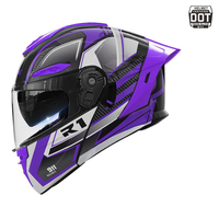 Casque de moto modulaire rabattable certifié DOT, en ABS, double visière, intégral, pour course, avec emplacement Bluetooth réservé