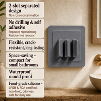 Support mural en silicone pour brosses à dents, crochets de rangement et crochets adhésifs pour cuisine, salle de bain et douche - Vente en gros ODM & OEM